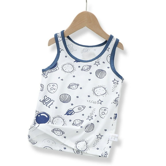 Spazoro Little and Big Girls Tank Tops Undershirts, Summer Space Breathable 100%Cotton Sleeveless Camisole for Kids Girls Boys Multicolor Size 2 T
