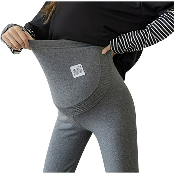 Spazoro Maternity Leggings, Over the Belly Stretchy Belly Support Workout Pregnancy Yoga Pants Activewear Dark Gray