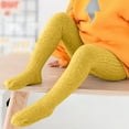 thumbnail image 1 of Spazoro Toddler Baby Boys Girls Pantyhose, Winter Tights Cotton Warm Elastic Solid Color Button Socks and Pants for Child Girls Yellow Size 6T, 1 of 4