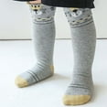 thumbnail image 1 of Spazoro Toddler Baby Boys Girls Socks, Cotton Stripe Soft Dispensing Non-Slip Warm Child Socks for Girls Gray Size 0-1 T, 1 of 4