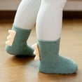 thumbnail image 1 of Spazoro Toddler Baby Boys Girls Socks, Stickened Cotton Warm Soft Dispensing Non-Slip Child Socks for Girls Green Size 3-5 T, 1 of 4