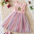 thumbnail image 1 of Spazoro Toddler Baby Girls Dress Skirts, 2025 Saving Princess Pageant Party Birthday Wedding Sleeveless Stars Sequin Mesh Dresses for Child Girls Pink Size 2 T, 1 of 8