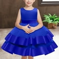 thumbnail image 1 of Spazoro Toddler Baby Girls Dress Skirts, Bowknot Sleeveless 2025 Saving Princess Pageant Party Birthday Wedding Mesh Dresses for Child Girls Blue Size 1 T, 1 of 6