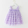 thumbnail image 1 of Spazoro Toddler Baby Girls Dress Skirts, Flower 2025 Saving Suspenders Princess Pageant Party Birthday Wedding Mesh Dresses for Child Girls Purple Size 2 T, 1 of 5