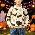 thumbnail image 1 of Spazoro Toddler Boys 100% Cotton Sweatshirts, Crew Neck Cute Halloween Print Fall Long Sleeve Shirt Causual Pullover Tops for Sports Multicolor Size 3-4 T, 1 of 7