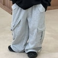 thumbnail image 1 of Spazoro Toddler Boys Cargo Pants, Solid Color Elastic Waist Baggy Cotton Multi-Pockets Casual Jogger for Boys Gray Size 11 T, 1 of 3