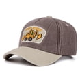 thumbnail image 1 of Spazoro Toddler Boys Girls Baseball Cap, Perforated Adjustable Breathable Excavator Print Washed Cotton Hat for Summer Protection Coffee, 1 of 6