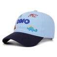 thumbnail image 1 of Spazoro Toddler Boys Girls Baseball Cap, Perforated Breathable Dinosaur Print Adjustable Washed Cotton Hat for Summer Protection Blue, 1 of 6