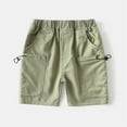 thumbnail image 1 of Spazoro Toddler Boys Girls Cargo Shorts, Elastic Waist Summer Solid Color with Pockets Casual Shorts for Boys Green Size 4 T, 1 of 8