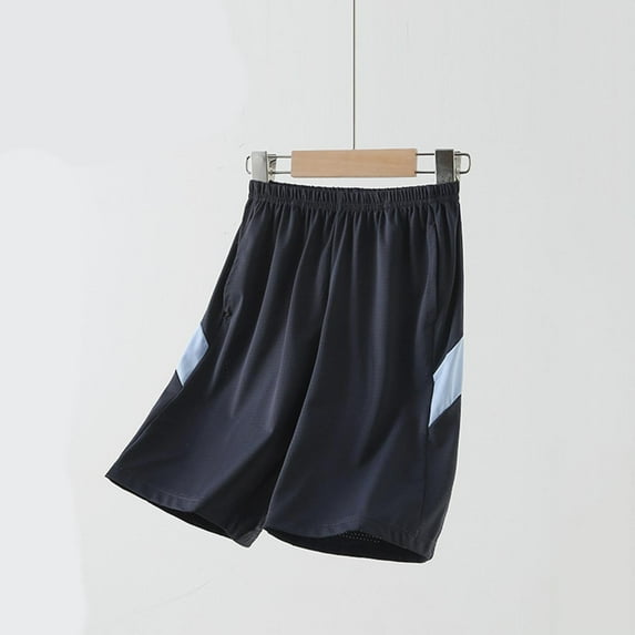 Spazoro Toddler Boys Girls Shorts, Summer Elastic Waist with Pockets Solid Color Casual Shorts for Boys Blue Size 5 T