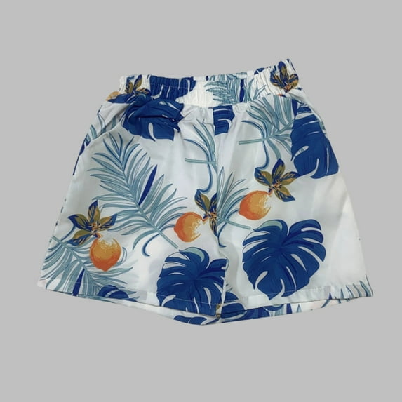 Spazoro Toddler Boys Girls Shorts, Summer Printed Elastic Waist with Pockets Casual Shorts for Boys White Size 9 T