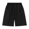 thumbnail image 1 of Spazoro Toddler Boys Girls Shorts, with Pockets Summer Elastic Waist Solid Color Casual Shorts for Boys Black Size 3-4T, 1 of 2