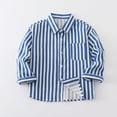 thumbnail image 1 of Spazoro Toddler Boys Polo Shirts, Turndown Collar Fall Winter Long Sleeve Striped Tops for Kids Childs Boys Girls Blue Size 3 T, 1 of 9