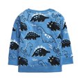 thumbnail image 1 of Spazoro Toddler Boys Sweatshirt, Long Sleeve Cute Printed Round Neck Casual Tops For Kids Blue Size 3T, 1 of 4