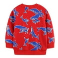 thumbnail image 1 of Spazoro Toddler Boys Sweatshirts, Casual Round Neck Whale Print Long Sleeve Tops for Child Kids Boys Red Size 6T, 1 of 5