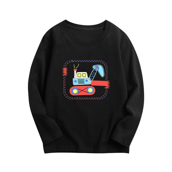 Spazoro Toddler Boys Sweatshirts, Cute Animal Fall Winter Crew Neck Long Sleeve Tops for Kids Childs Boys Girls Black Size 5 T