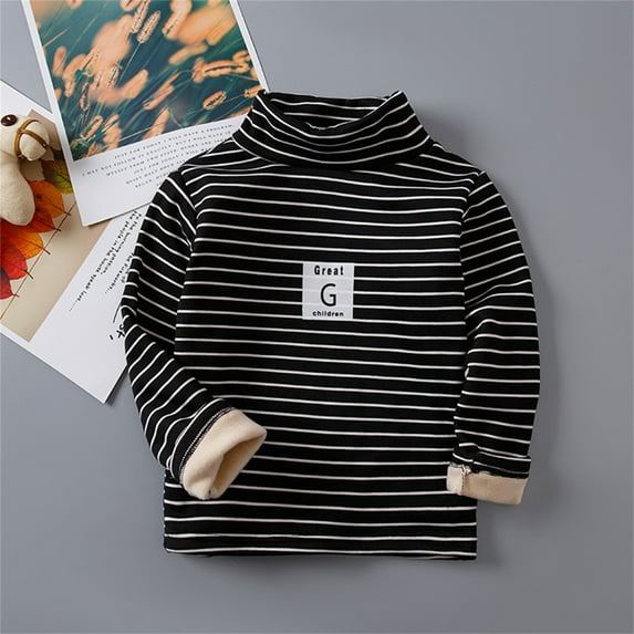 Spazoro Toddler Boys Sweatshirts, Graphic Fall Winter Long Sleeve Turtleneck Tops for Kids Childs Boys Girls Black Size 6 T