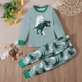 thumbnail image 1 of Spazoro Toddler Boys Sweatshirts and Pants Outfit Sets, Outdoor Wear Casual Long Sleeved Soft and Warm Cute Print Tops and Pants for Kids Boys Green Size 3 T, 1 of 9