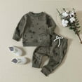 thumbnail image 1 of Spazoro Toddler Boys Sweatshirts and Pants Outfit Sets, Soft and Warm Casual Cute Print Long Sleeved Outdoor Wear Tops and Pants for Kids Boys Green Size 2 T, 1 of 9