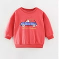 thumbnail image 1 of Spazoro Toddler Boys Sweatshirts, Round Neck Casual Car Print Long Sleeve Tops for Child Kids Boys Red Size 3T, 1 of 9