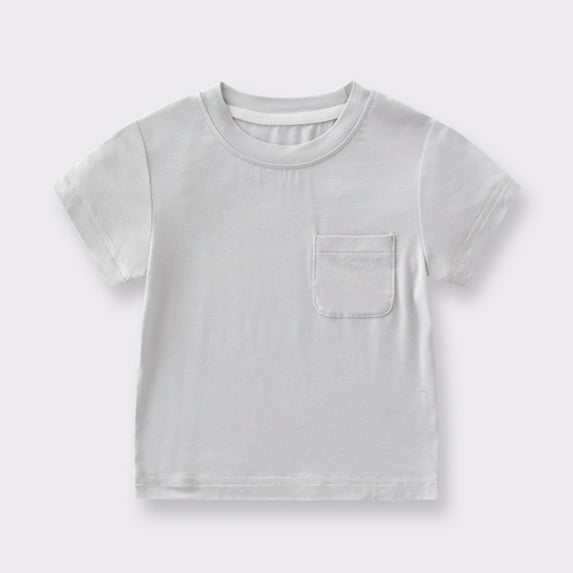 Spazoro Toddler Child Girls Casual T-Shirts Tee, Crew Neck Solid Color Short Sleeve Fashion Summer Loose Tops Trousers for Girls Gray Size 9 Months