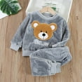 thumbnail image 1 of Spazoro Toddler Child Girls Outfit Sets, Casual Cute Print Warm Fall Winter Sweatshirts and Pants for Girls Gray Size 1 T, 1 of 3