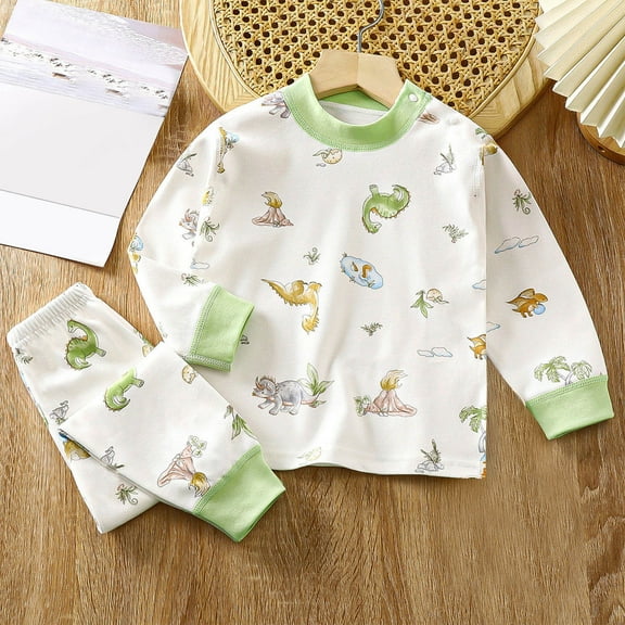 Spazoro Toddler Child Girls Outfit Sets, Cute Print Fall Winter Warm Casual Sweatshirts and Pants for Girls Green Size 3 Months