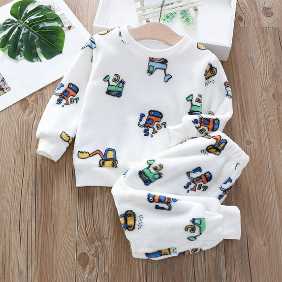 Spazoro Toddler Child Girls Outfit Sets, Cute Print Warm Fall Winter Casual Sweatshirts and Pants for Girls Beige Size 1 T