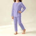 thumbnail image 1 of Spazoro Toddler Girls 2 Pieces Outfit Sets, Crew Neck Shirts and Pants Long Sleeve Fall Solid Color Soft & Breathable Casual Loungewear Sets for Home Purple Size 0-1T, 1 of 7