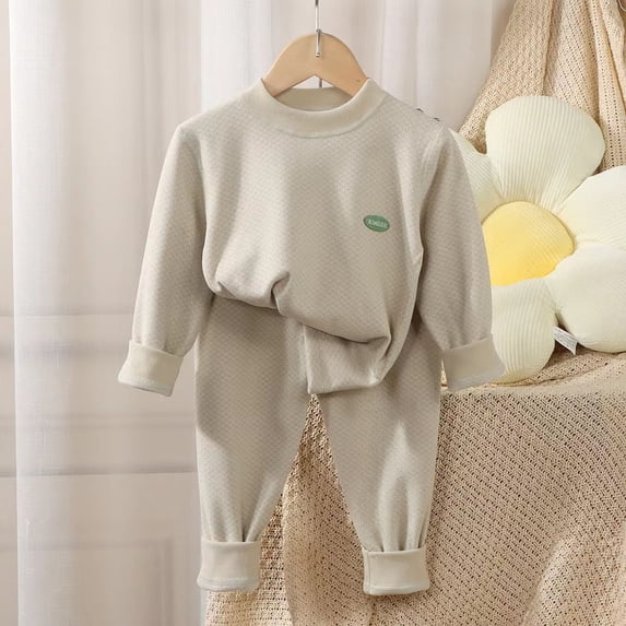 Spazoro Toddler Girls 2 Pieces Outfit Sets, Fall Soft & Breathable Crew Neck Shirts and Pants Long Sleeve Solid Cute Print Casual Loungewear Sets for Home Green Size 6