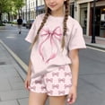 thumbnail image 1 of Spazoro Toddler Girls 2PC Outfit Set, Short Sleeve T-Shirt & Shorts Floral Print Casual Summer Clothes Set for Kids Pink Size 3-4, 1 of 6