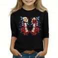 thumbnail image 1 of Spazoro Toddler Girls 3/4 Sleeve Shirts, Graphic Print Spring and Fall Round Neck Casual Fashionable Tops for Girls Black Size 5-6T, 1 of 4