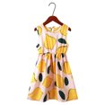 thumbnail image 1 of Spazoro Toddler Girls A-Line Dress, Crew Neck Floral Print Sleeveless 2025 New Style Summer Dresses for Child Girls Yellow Size 7 T, 1 of 3