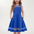 thumbnail image 1 of Spazoro Toddler Girls A-Line Dress, Solid Color Sleeveless Round Neck Casual Princess Dresses for Child Girls Blue Size 12 T, 1 of 8