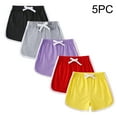thumbnail image 1 of Spazoro Toddler Girls Activewear Outfit Sets, 5PC Solid Color Cotton Summer Short Sleeve Shirt and Shorts Sets Multicolor Size 6 T, 1 of 9