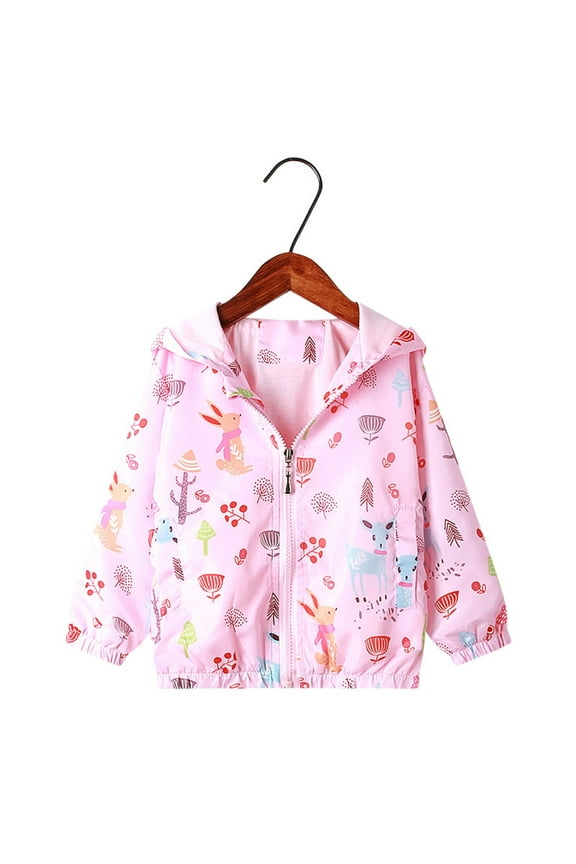 Toddler Girls Blouses, Long Sleeve Hooded Casual Zippered Jacket Loose Coats For Girls Pink Size 6 T