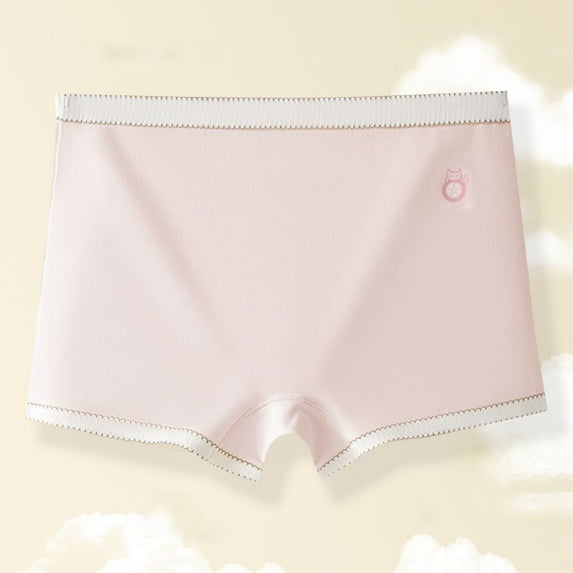 Spazoro Toddler Girls Boxer Briefs, Cotton Stretch Soft & Comfy Solid Color Underwear Panties for Girl Pink Size 4-15T