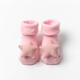thumbnail image 1 of Spazoro Toddler Girls Boys Floor Walking Socks, Warm Knitting Cotton Cute Print Doll Knitted Mid Tube Socks for Child Kids Girls Pink Size 1 T, 1 of 3