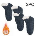 thumbnail image 1 of Spazoro Toddler Girls Boys Socks, Warm Polyester Thickening 2 Pairs Mid Tube Socks for Child Kids Girls Navy Size 6 T, 1 of 9