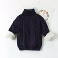 thumbnail image 1 of Spazoro Toddler Girls Boys Sweaters, Casual Thickening Turtleneck Long Sleeve Warm Shirts for Child Girls Navy Size 12 Months, 1 of 7