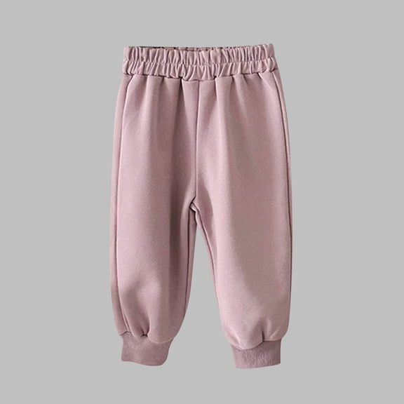 Spazoro Toddler Girls Boys Sweatpants, Baggy Long Sleeve Solid Elastic Waist Casual Jogger for Sports Purple Size 12 Months