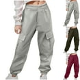 thumbnail image 1 of Spazoro Toddler Girls Boys Sweatpants, Baggy Solid Long Sleeve Elastic Waist Casual Cargo Pants for Sports Gray Size 4-5T, 1 of 9
