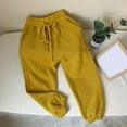 thumbnail image 1 of Spazoro Toddler Girls Boys Sweatpants, Long Sleeve Solid Drawstring Elastic Waist Casual Jogger for Sports Yellow Size 5-6T, 1 of 3