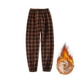 thumbnail image 1 of Spazoro Toddler Girls Boys Sweatpants, Plaid Long Sleeve Baggy Elastic Waist Casual Jogger for Homewears Coffee Size 11-12T, 1 of 3