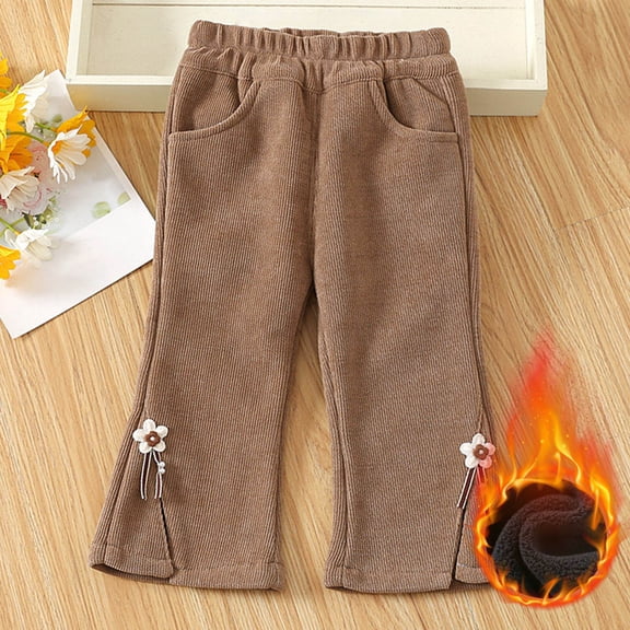 Spazoro Toddler Girls Boys Sweatpants, Print Long Sleeve Elastic Waist Baggy Casual Jogger for Homewears Khaki Size 6 Months