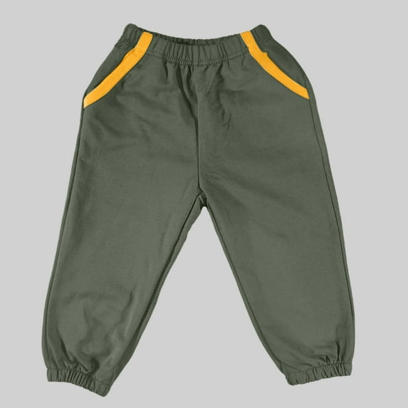 Spazoro Toddler Girls Boys Sweatpants, Solid Baggy Elastic Waist Long Sleeve Casual Jogger for Sports Army Green Size 2 T