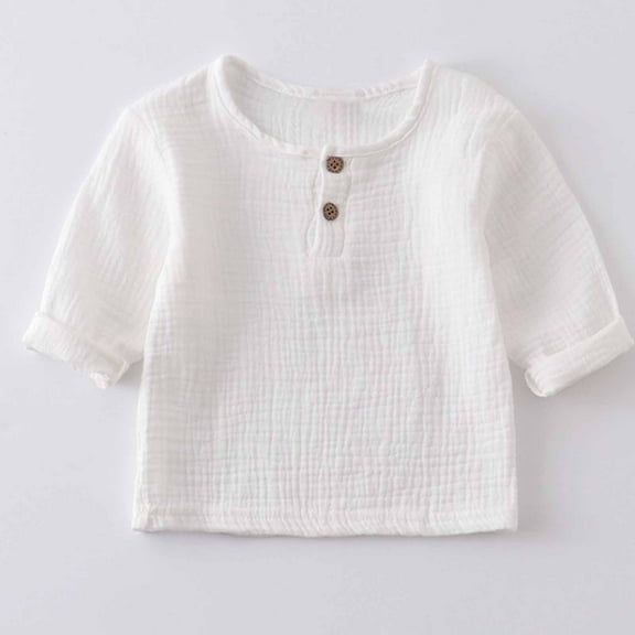 Spazoro Toddler Girls Boys T-Shirts Tees, Crew Neck Casual Solid Short Sleeve Breathable Summer Tops for Kids Unisex White Size 3 T