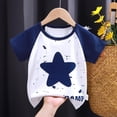 thumbnail image 1 of Spazoro Toddler Girls Boys T-Shirts Tees, Graphic Short Sleeve Crew Neck Casual Breathable Summer Tops for Kids Unisex Navy Size 5 T, 1 of 3