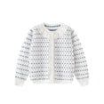 thumbnail image 1 of Spazoro Toddler Girls Cardigan Sweaters, Floral Print Long Sleeve Knitted Cotton Thin Casual Tops for Fall Winter Daily Wear White Size 4-5 T, 1 of 6