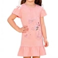 thumbnail image 1 of Spazoro Toddler Girls Dress, Floral Embroidery & Bow Short Sleeve Crew Neck Casual Summer Shirt Dresses Pink Size 3, 1 of 6